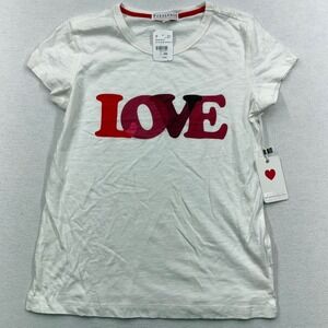 PJ Salvage Y2K Sealed w/a Kiss LOVE T-Shirt Ivory XS Valentine Retro Cotton NWT